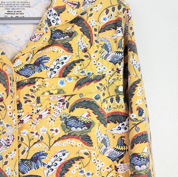 Vera Bradley Women's Medium Long Sleeve Sleep Shirt Pajama Top French Hens - Picture 4 of 7